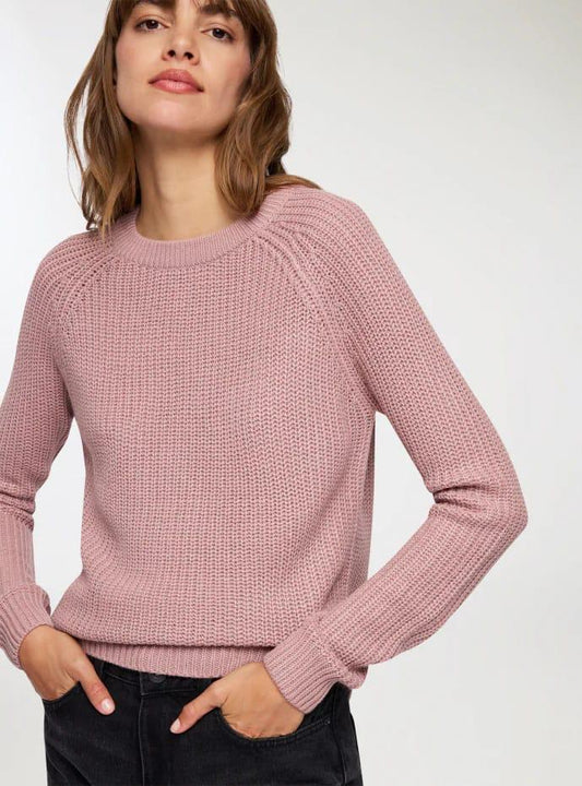 Malachi Women Round Neck Peach Knit Sweater
