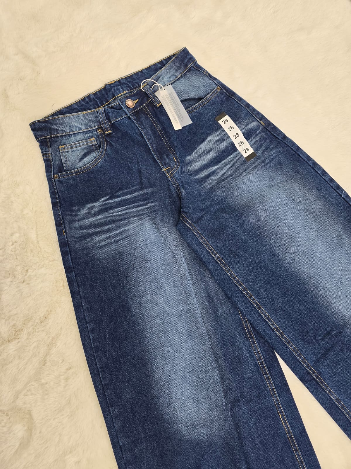 Men's Super Baggy Wide Leg Blue Wash Jeans