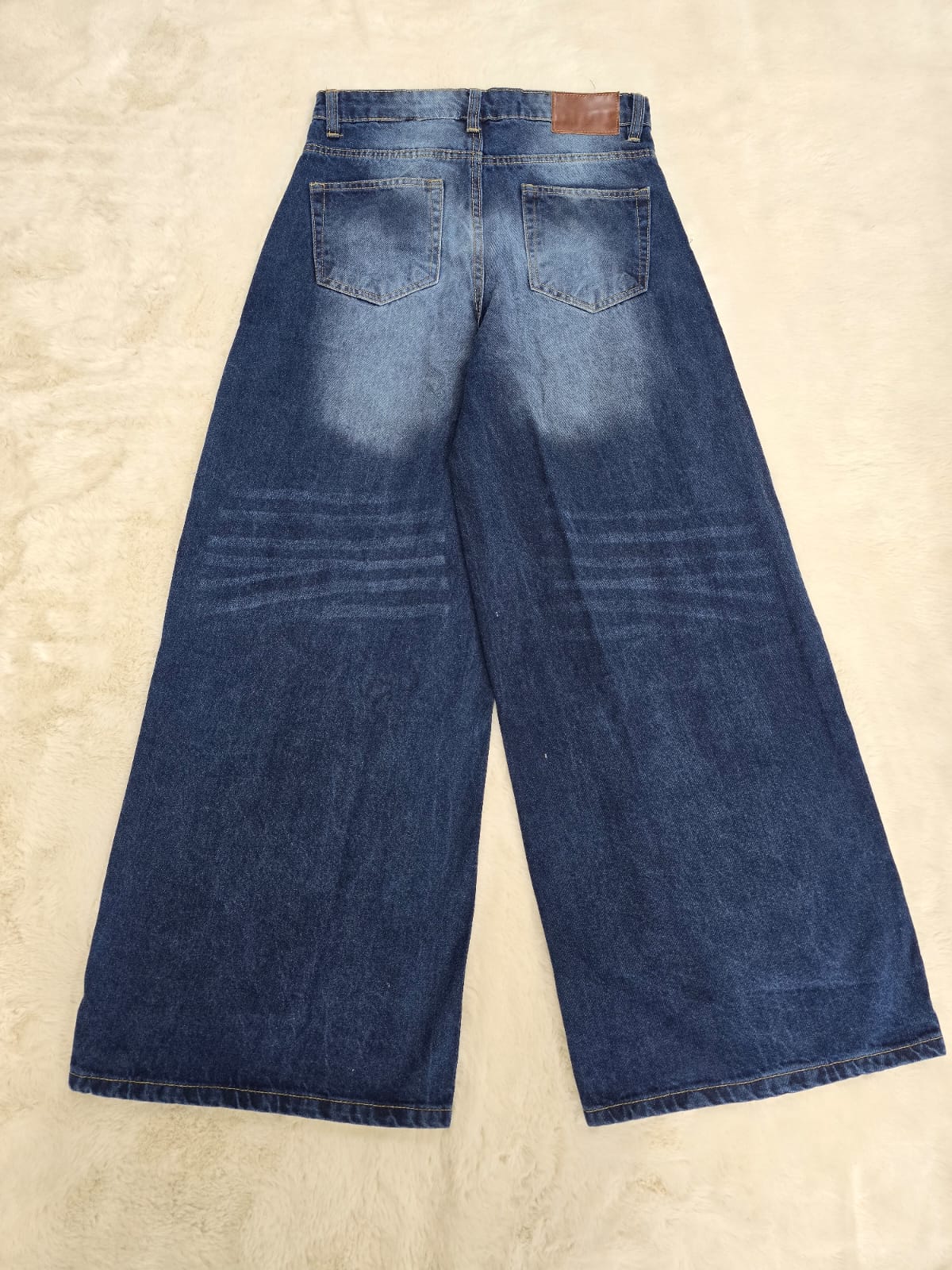 Men's Super Baggy Wide Leg Blue Wash Jeans