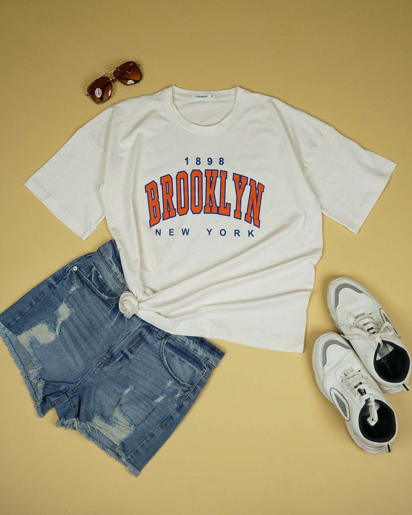 Womens White Oversized T-Shirt Front View