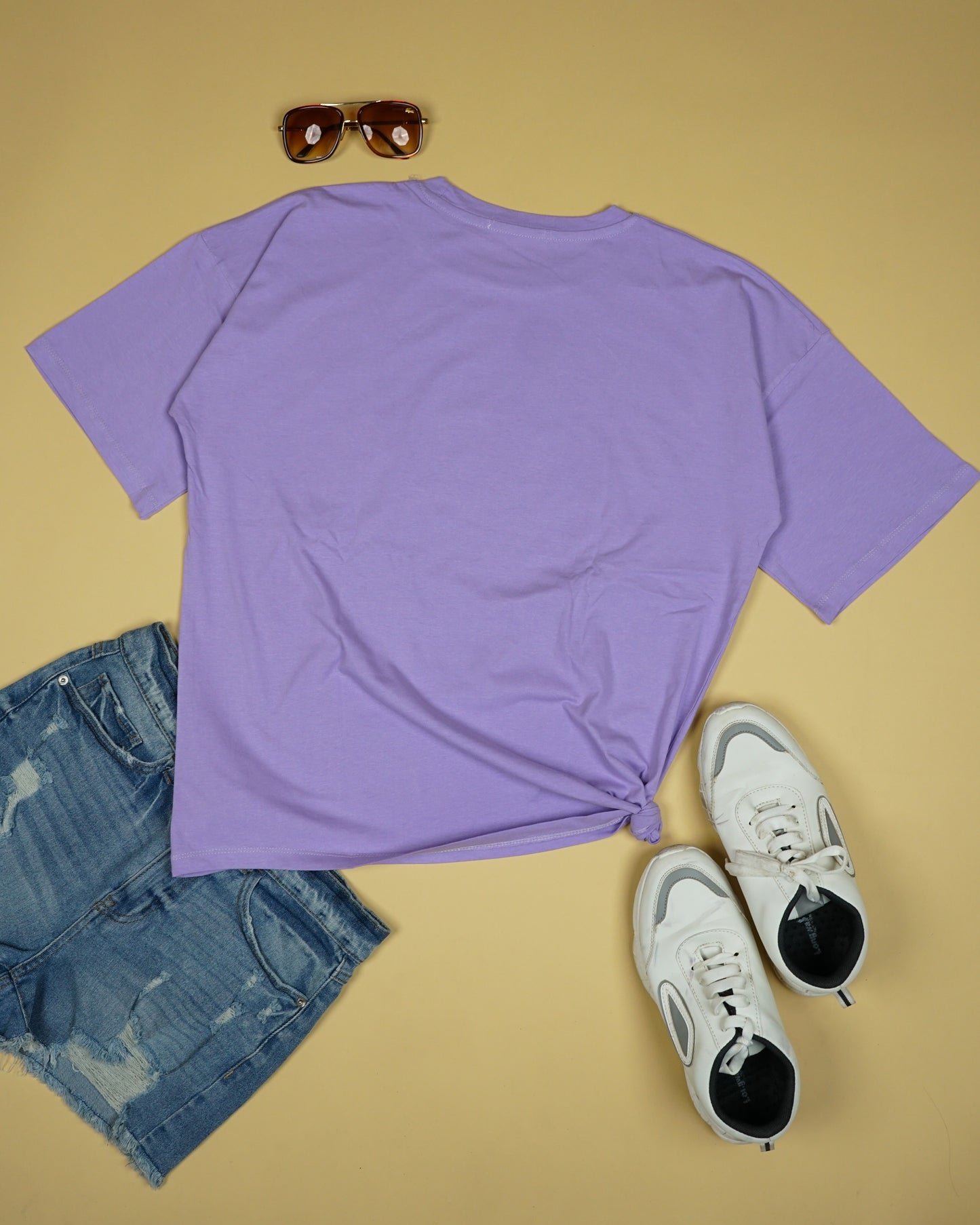 Womens Purple Oversized T-Shirt Back View