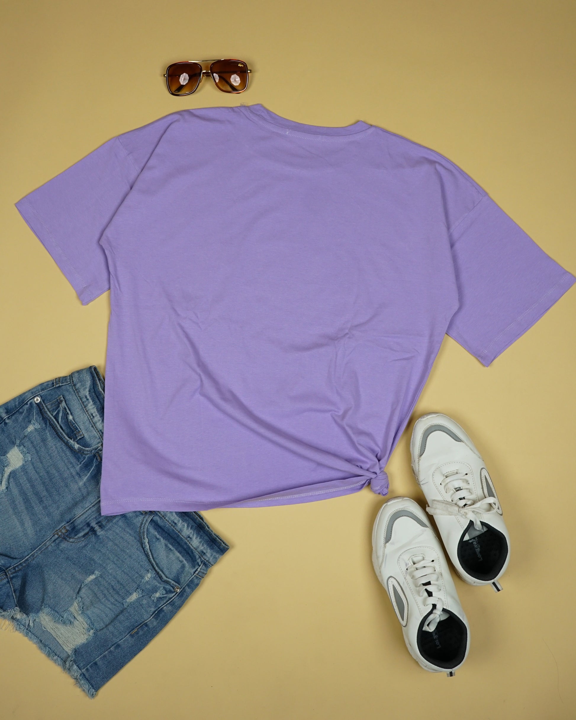 Womens Purple Oversized T-Shirt Back View