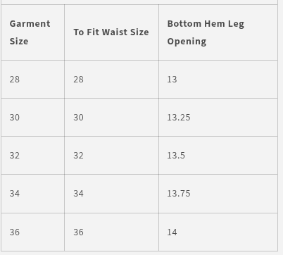 Size Chart